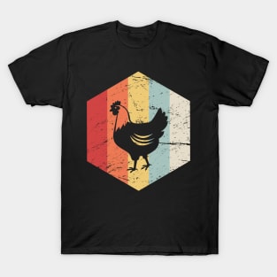 Retro Vintage Chicken farmer Icon T-Shirt